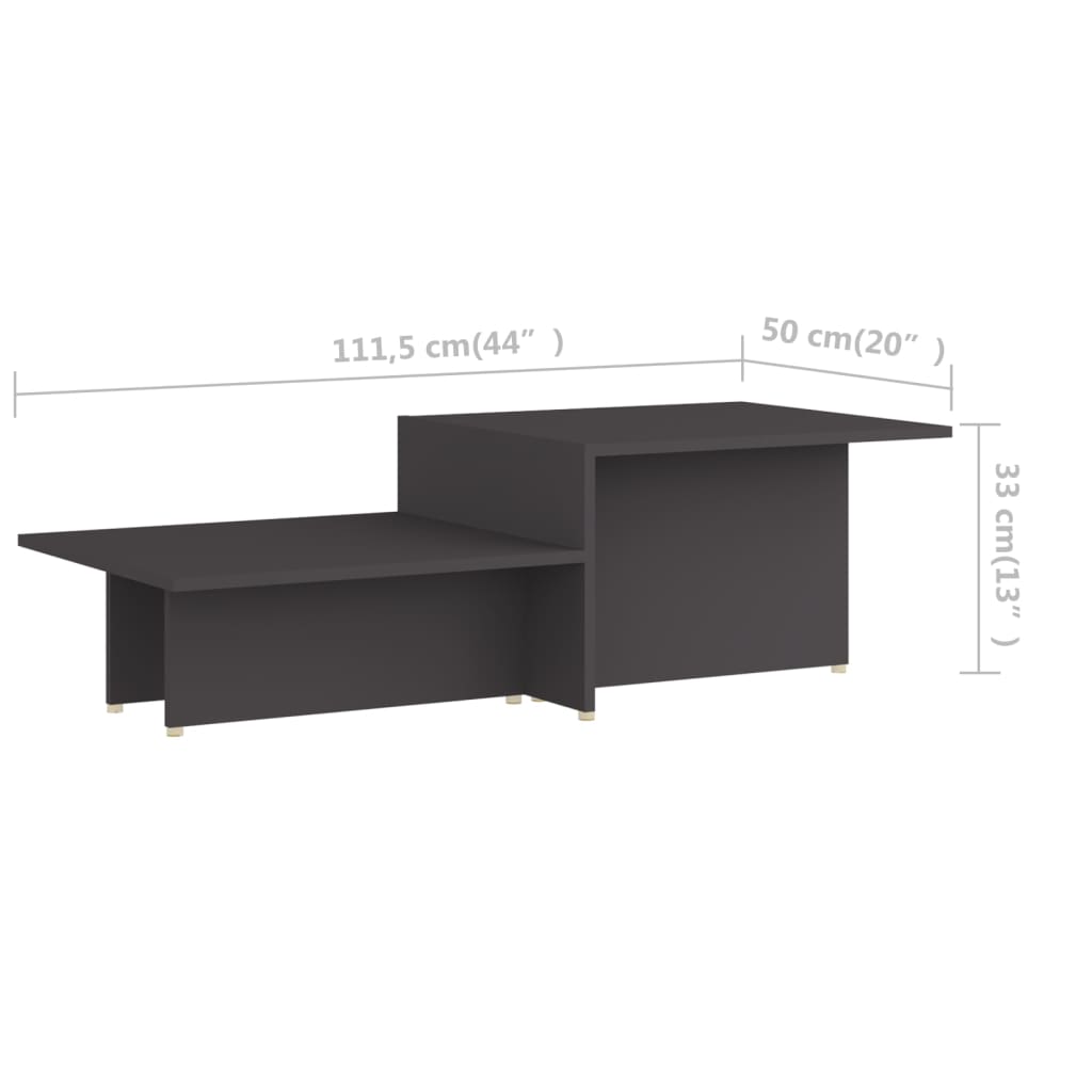 vidaXL sofabord 111,5x50x33 cm konstrueret træ grå