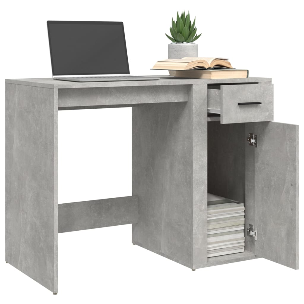 vidaXL skrivebord 100x49x75 cm konstrueret træ betongrå