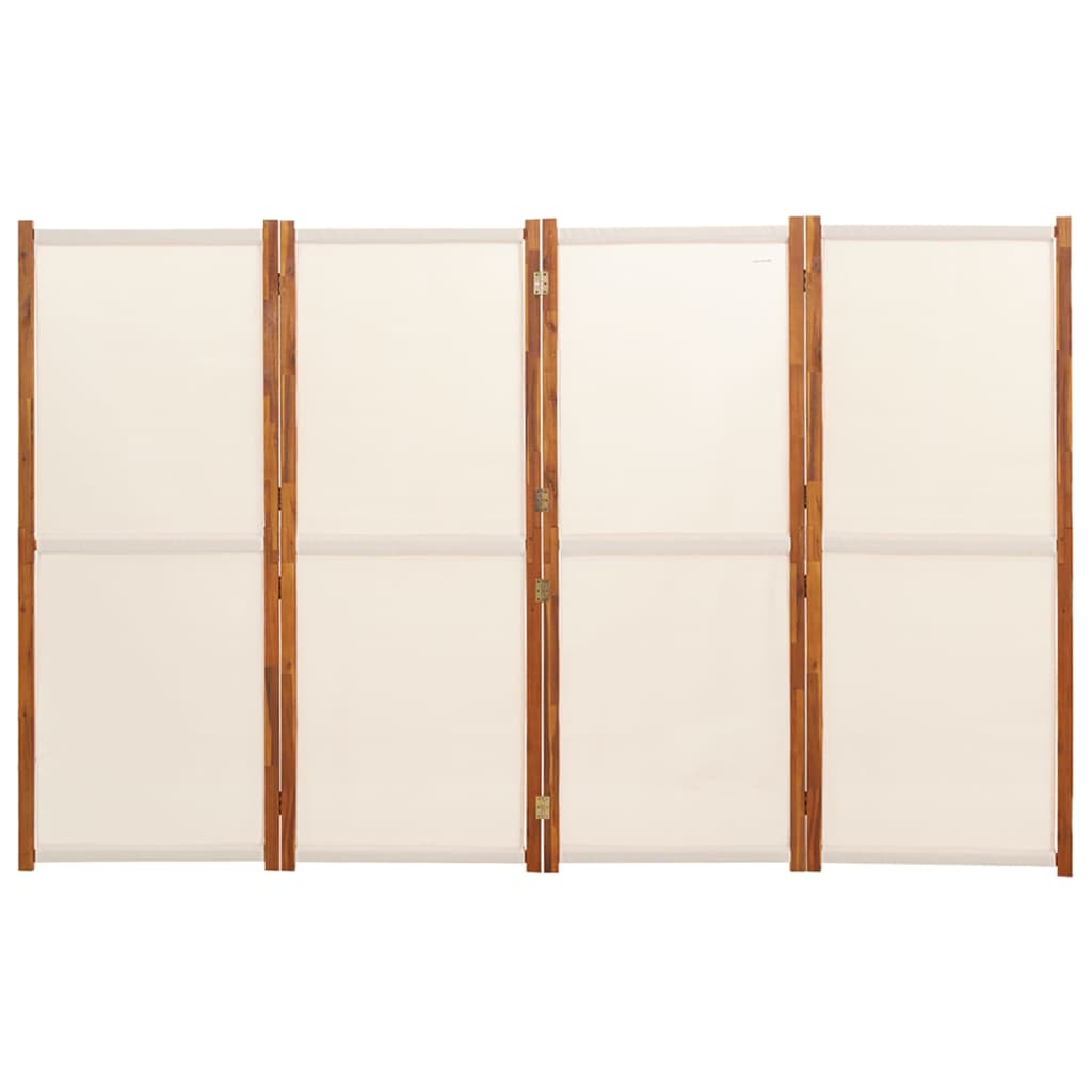 vidaXL 4-panels rumdeler 280x180 cm cremefarvet