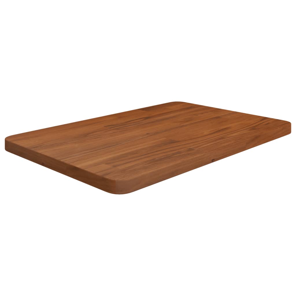vidaXL bordplade til badeværelse 60x40x2,5 cm massivt træ mørkebrun
