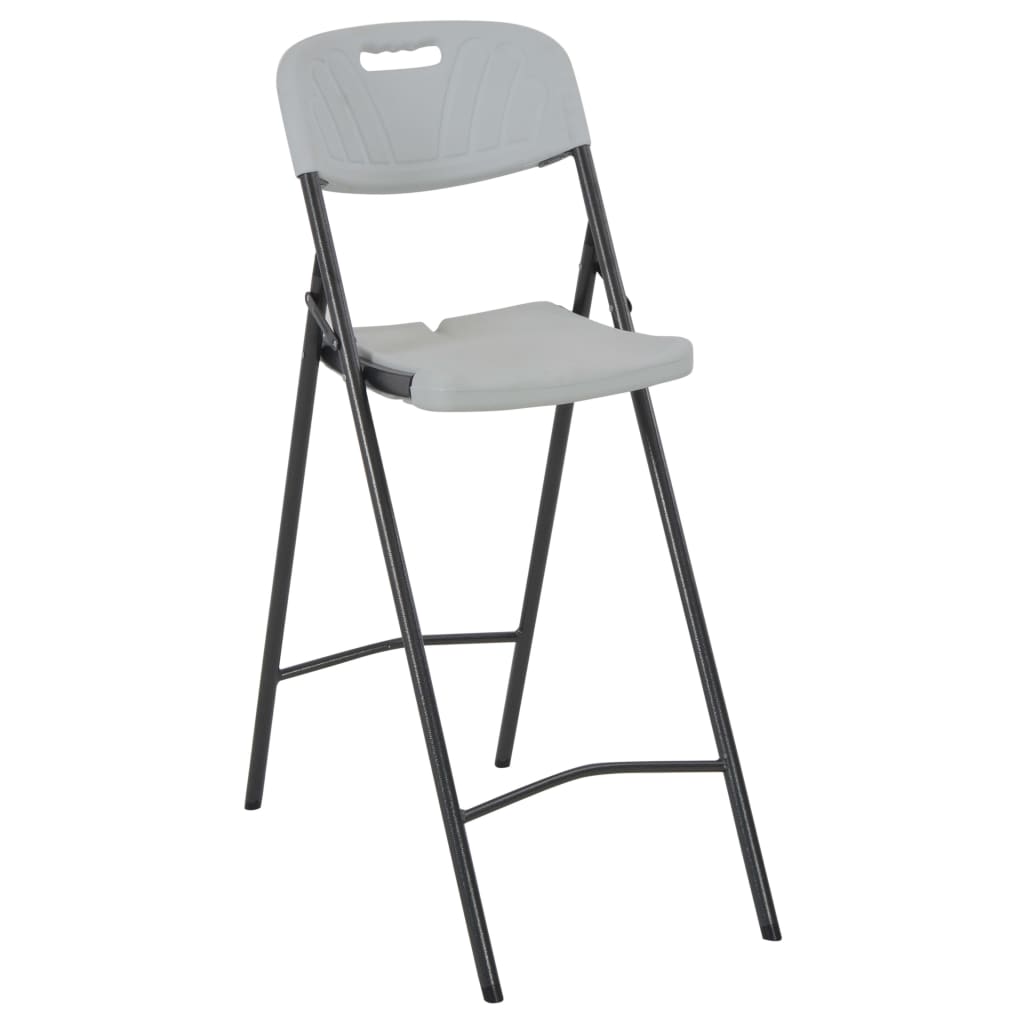 vidaXL foldbare barstole 2 stk. HDPE og stål hvid