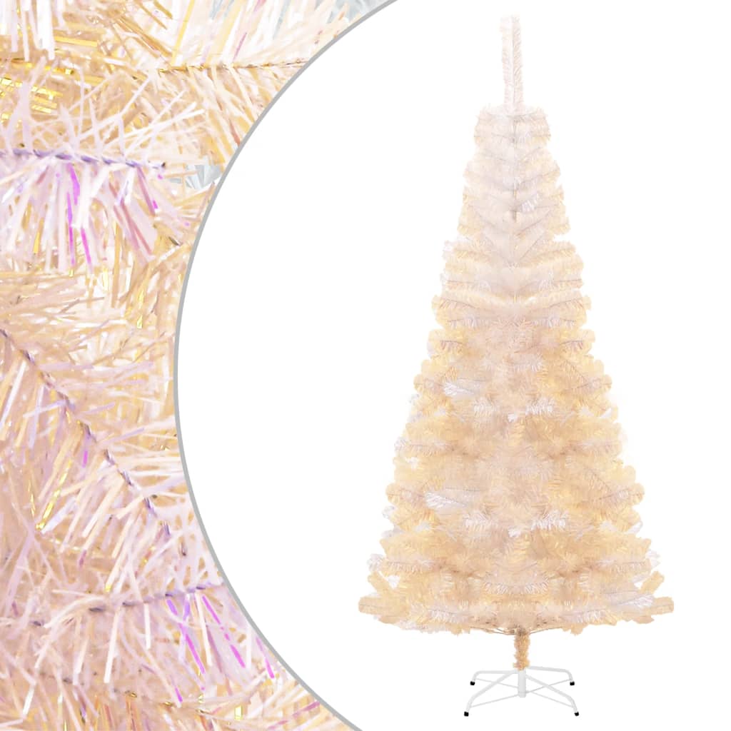 vidaXL kunstigt juletræ med farverige grene 210 cm PVC hvid