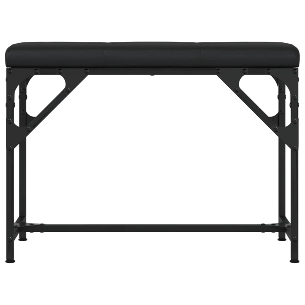 vidaXL spisebordsbænk 62x32x45 cm stål og kunstlæder sort