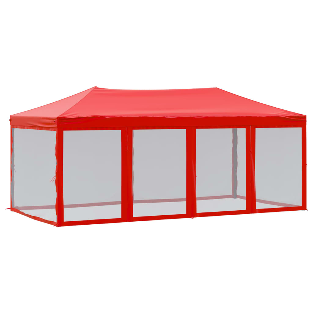 vidaXL foldbart festtelt med sidevægge 3x6 m rød