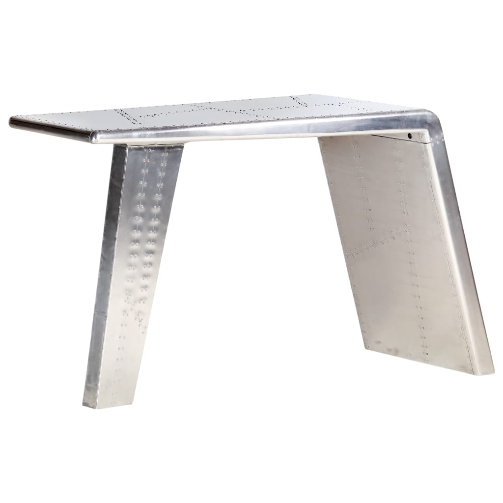 vidaXL aviator-skrivebord 112 x 50 x 76 cm metal sølvfarvet