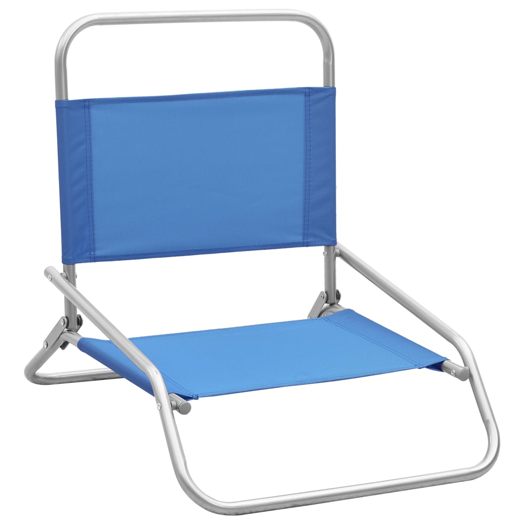 vidaXL foldbare strandstole 2 stk. stof blå