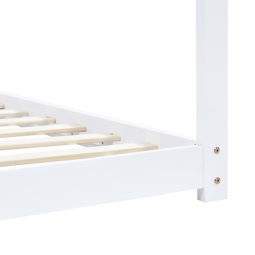 vidaXL sengestel til børneseng 90 x 200 cm massivt fyrretræ hvid