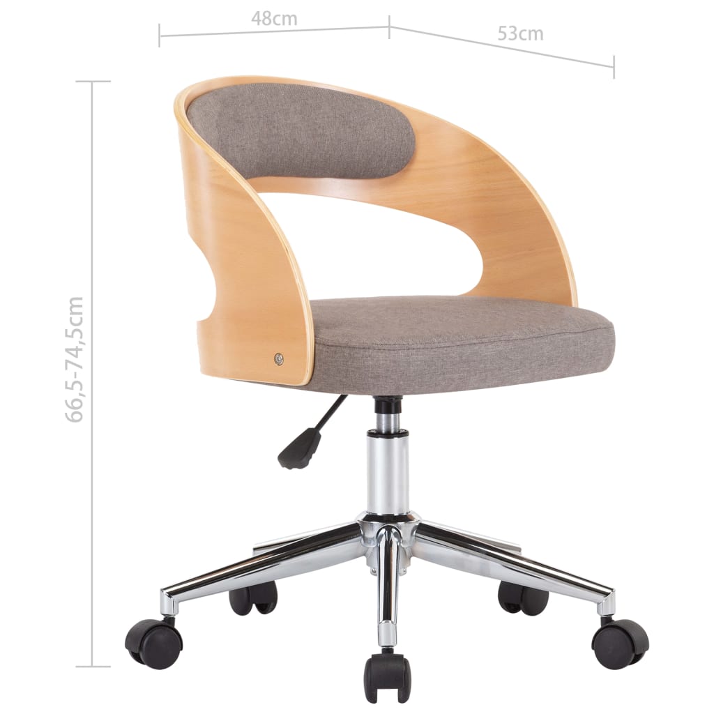 vidaXL drejelige spisebordsstole 4 stk. bøjet træ og stof gråbrun