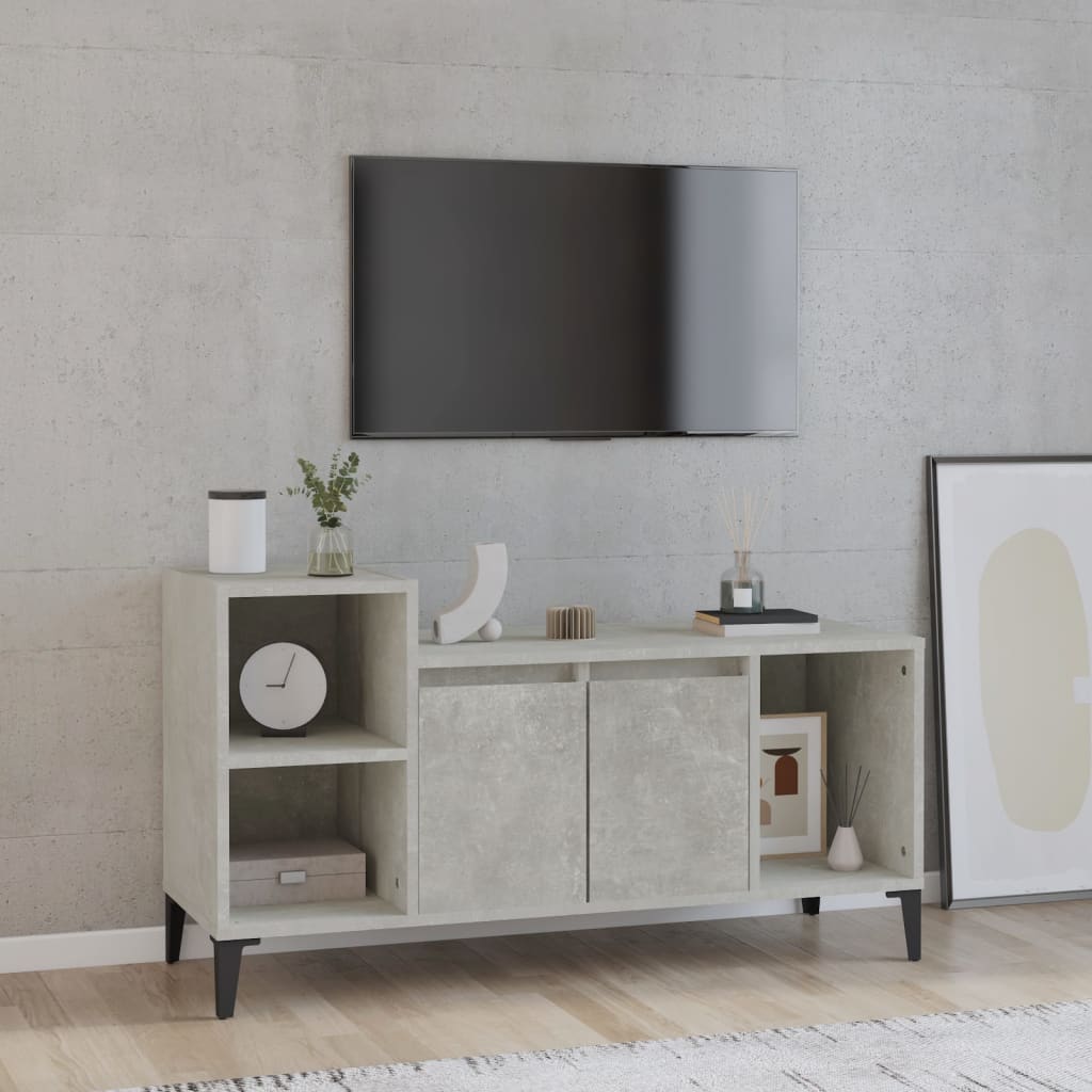 vidaXL tv-bord 100x35x55 cm konstrueret træ betongrå