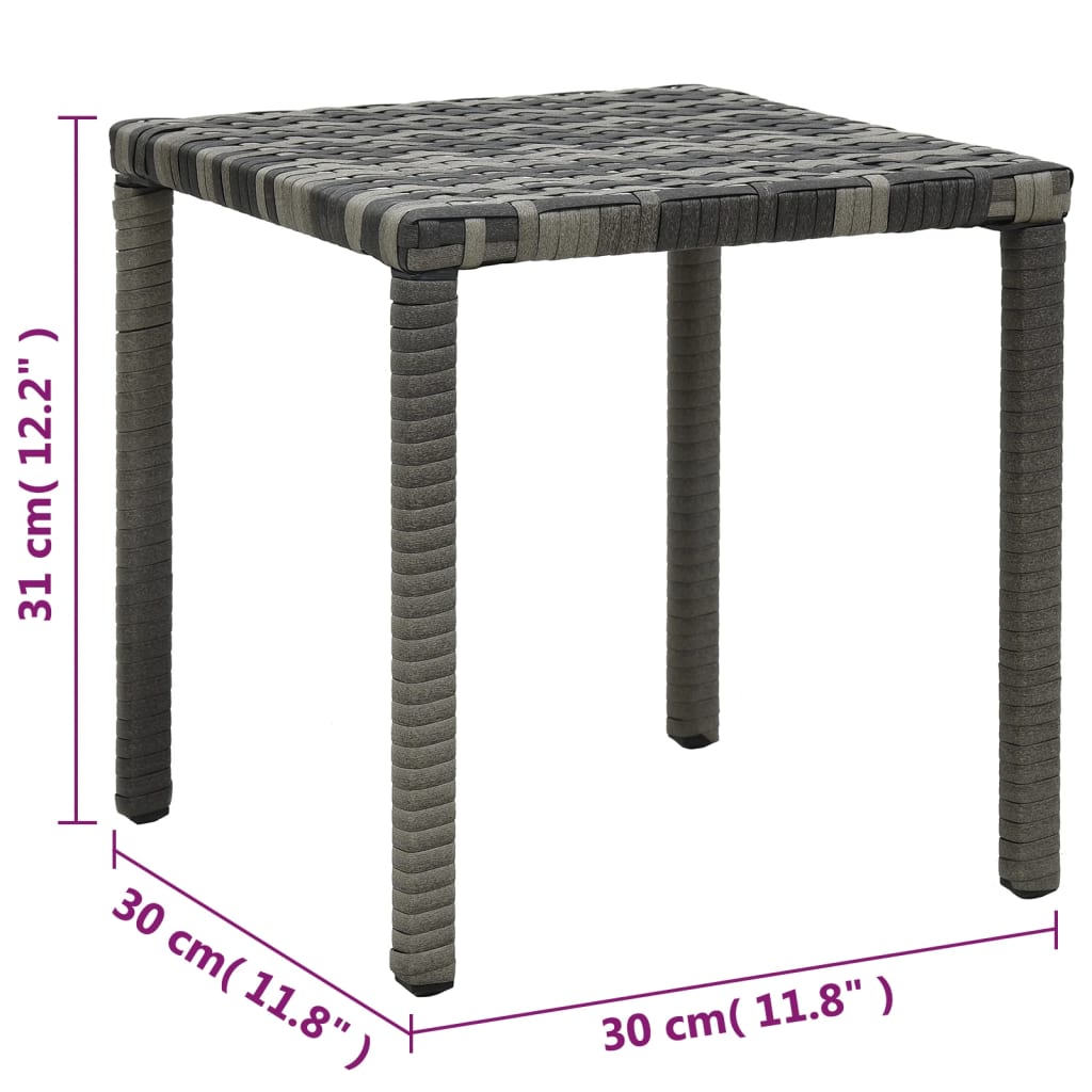 vidaXL liggestole med bord polyrattan antracitgrå