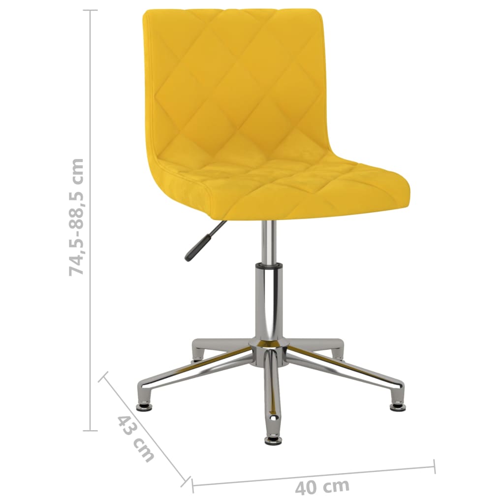vidaXL drejelige spisebordsstole 2 stk. fløjl sennepsgul