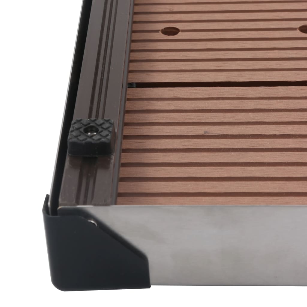 vidaXL udendørs brusekar 80 x 62 cm WPC rustfrit stål brun