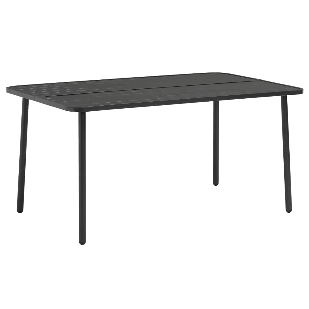 vidaXL spisebordssæt til haven 5 dele stål mørkegrå