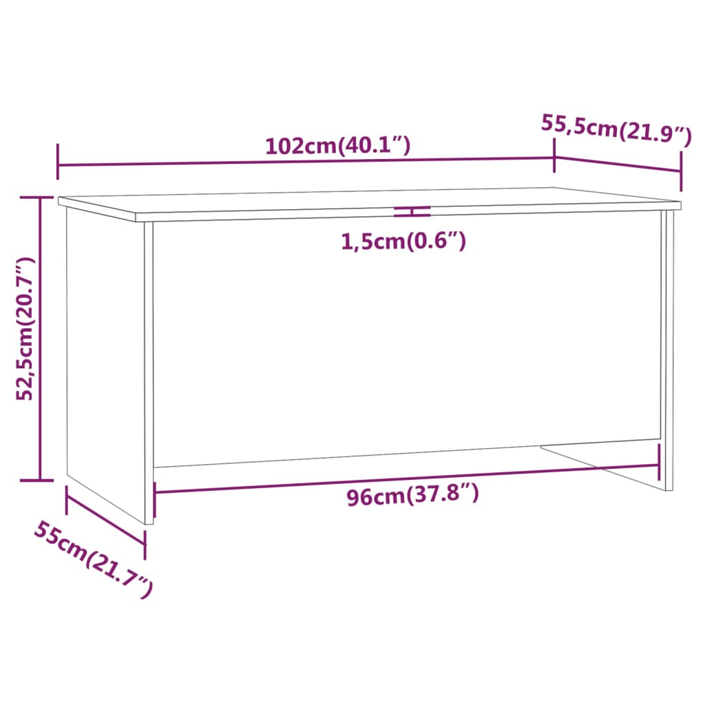 vidaXL sofabord 102x55,5x52,5 cm konstrueret træ betongrå