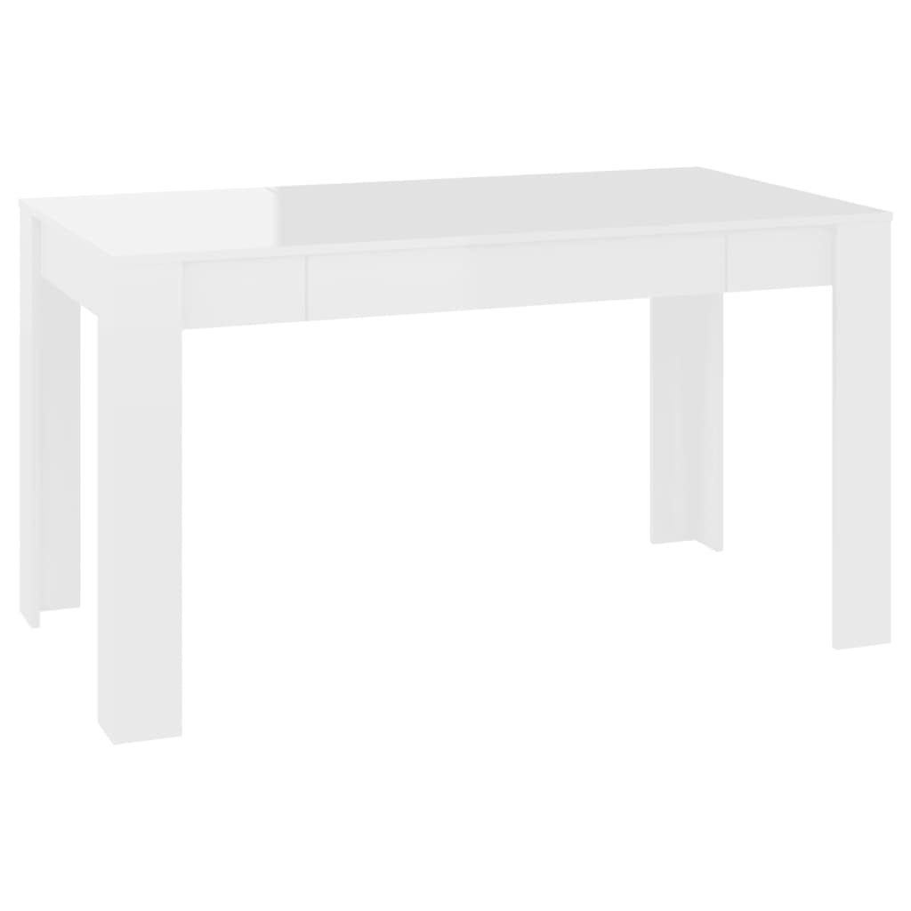 vidaXL spisebord 140x74,5x76 cm spånplade hvid højglans