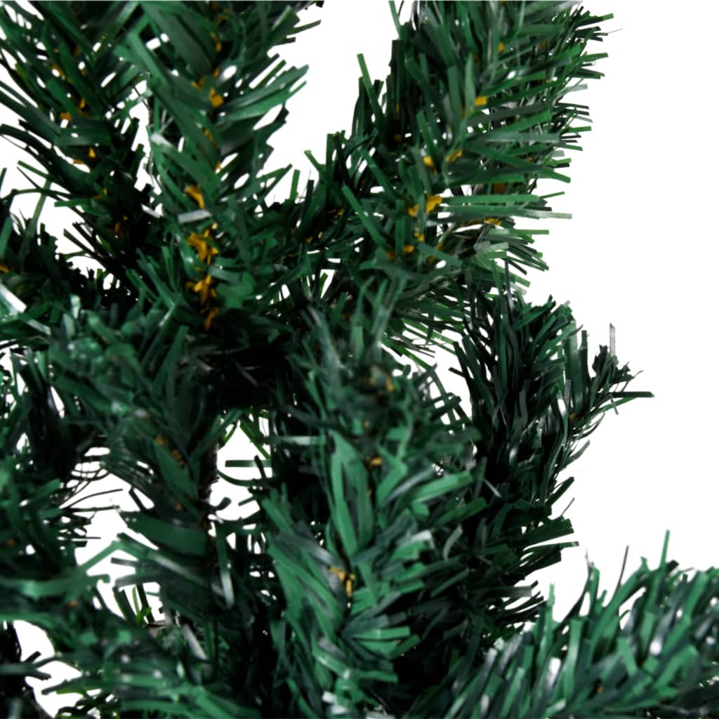 vidaXL kunstigt halvt juletræ med juletræsfod 240 cm smalt grøn