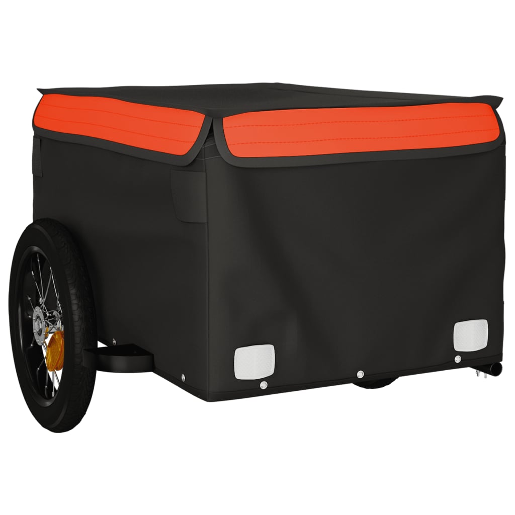 vidaXL cykelanhænger 30 kg jern sort og orange