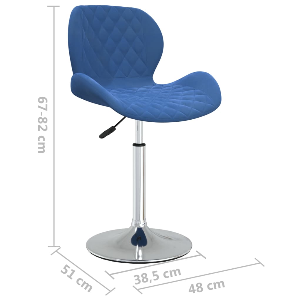 vidaXL drejelige spisebordsstole 2 stk. fløjl blå