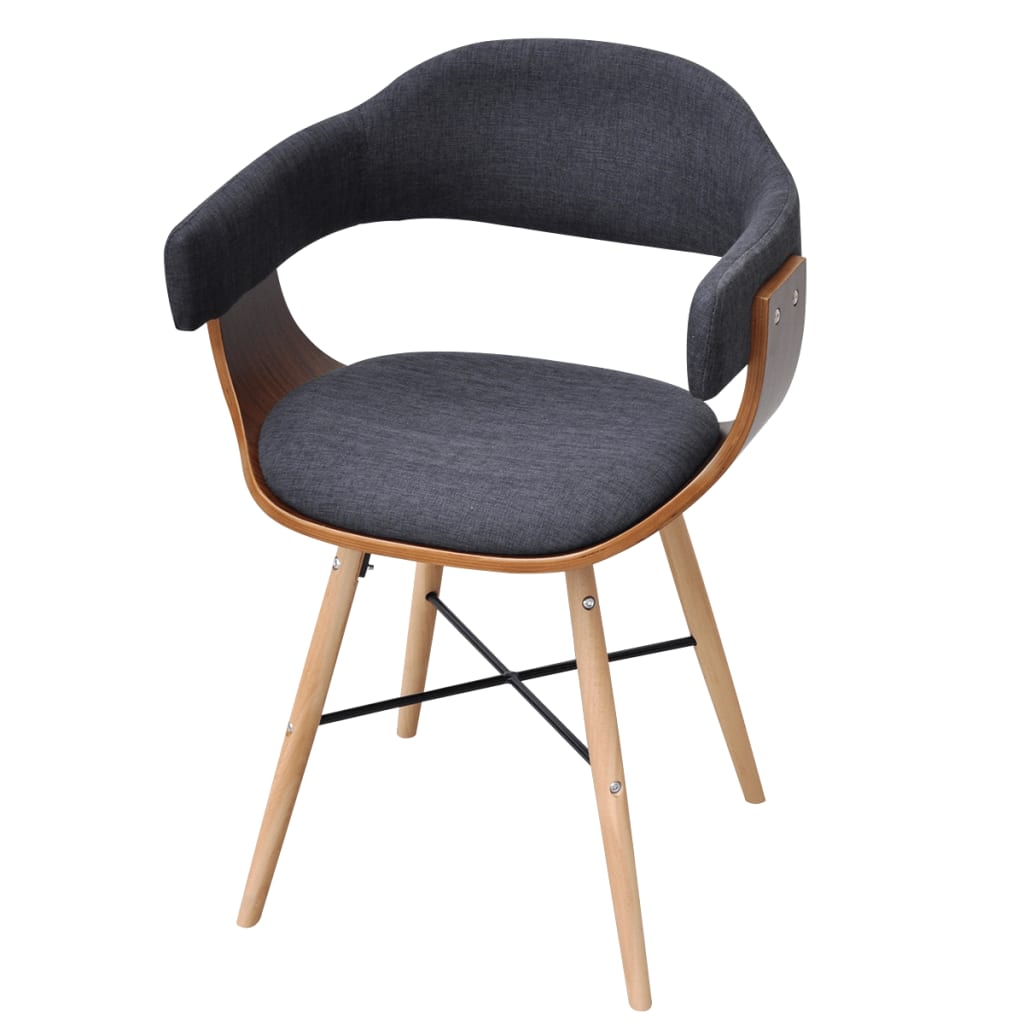 vidaXL spisebordsstole 4 stk. bøjet træ og stof mørkegrå