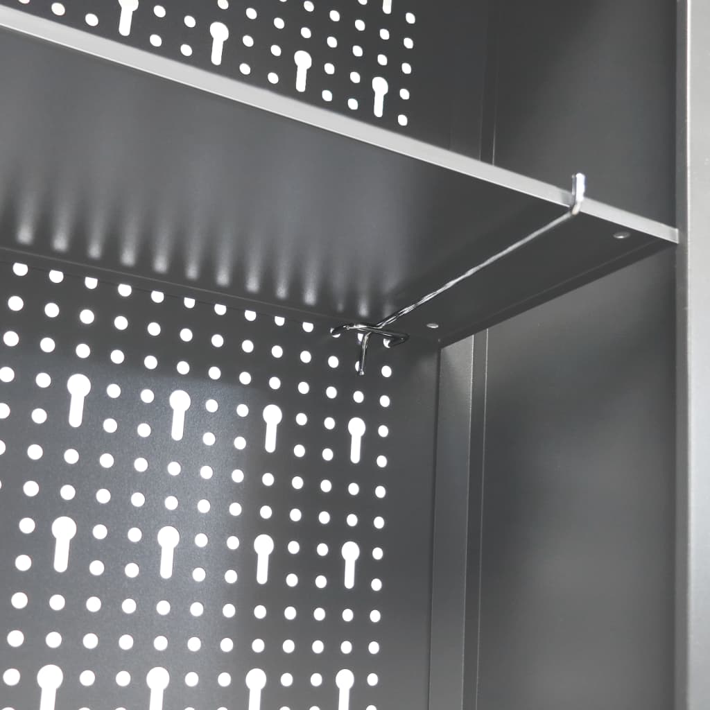 vidaXL vægmonteret værktøjsskab industriel stil metal grå og sort