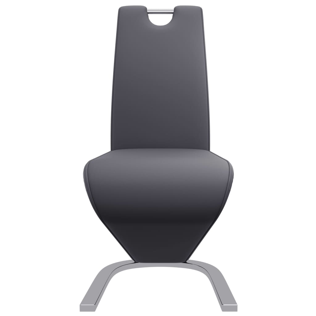 vidaXL spisebordsstole 6 stk. zigzagform kunstlæder grå