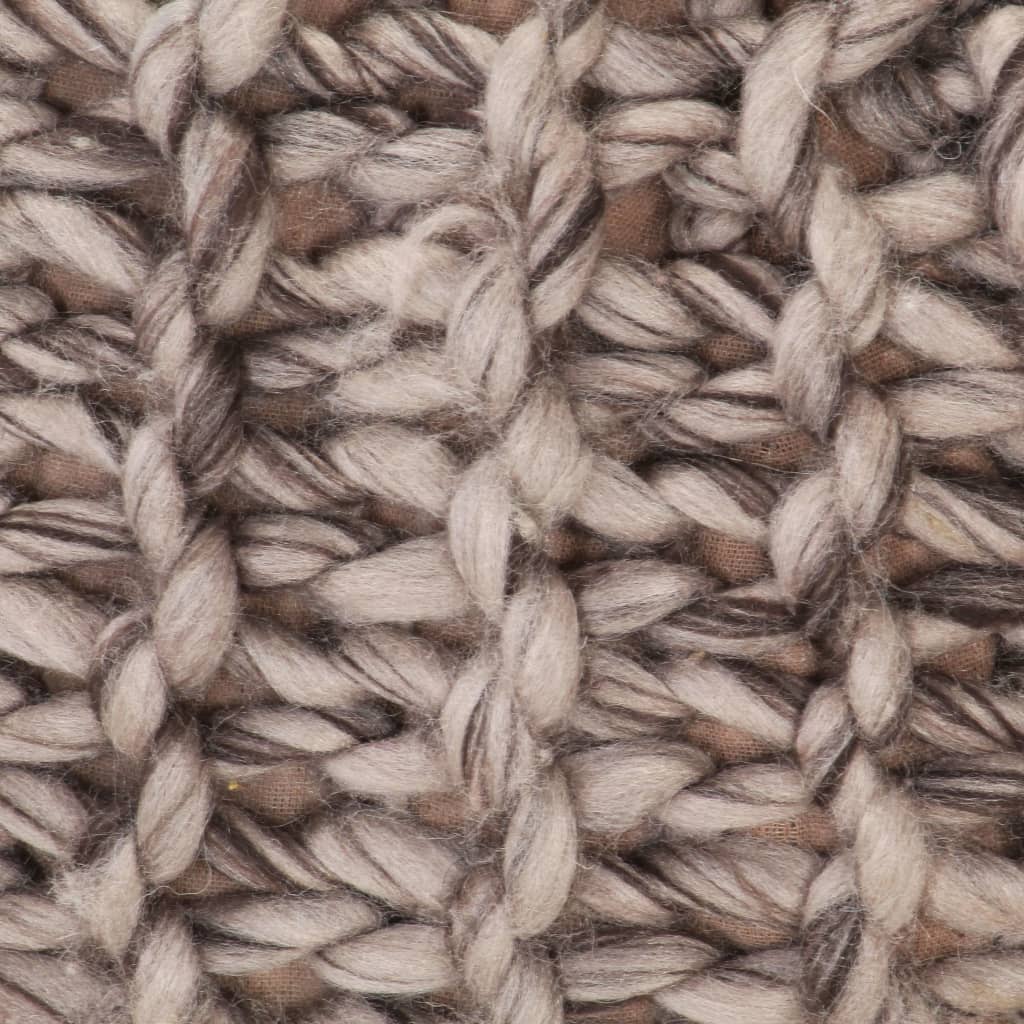 vidaXL håndstrikket puf 50x35 cm uld-look stof lysegrå