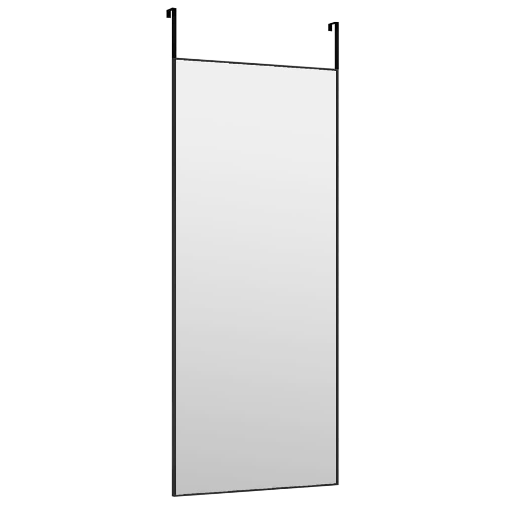vidaXL dørspejl 40x100 cm glas og aluminium sort
