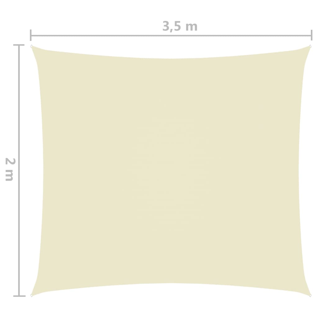 vidaXL solsejl 2x3,5 m rektangulær oxfordstof cremefarvet