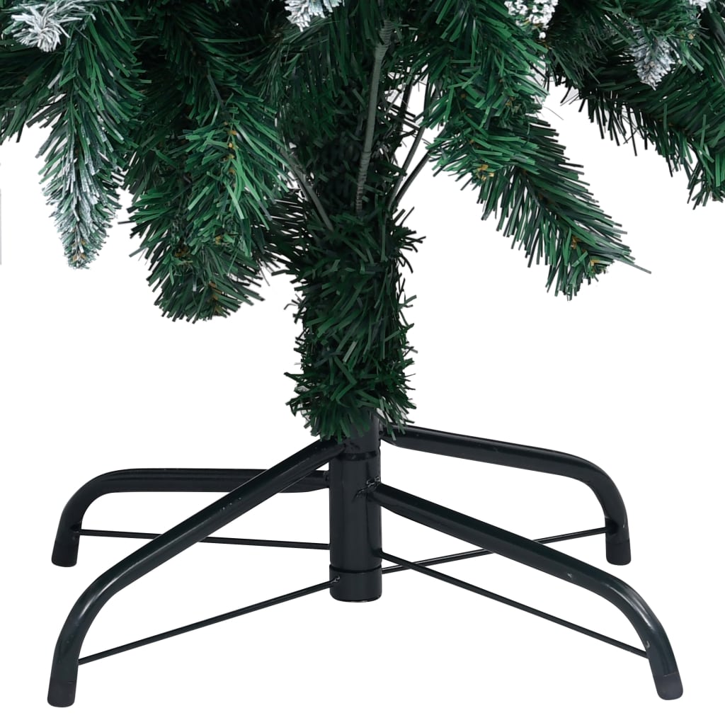 vidaXL snedrysset juletræ med LED-lys og grankogler 180 cm