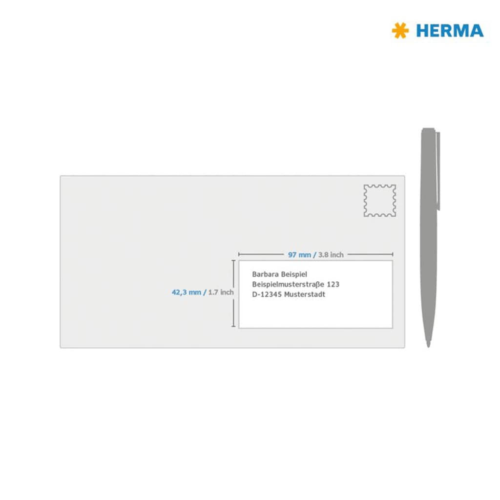 HERMA permanente etiketter PREMIUM A4 97x42,3 mm 100 ark