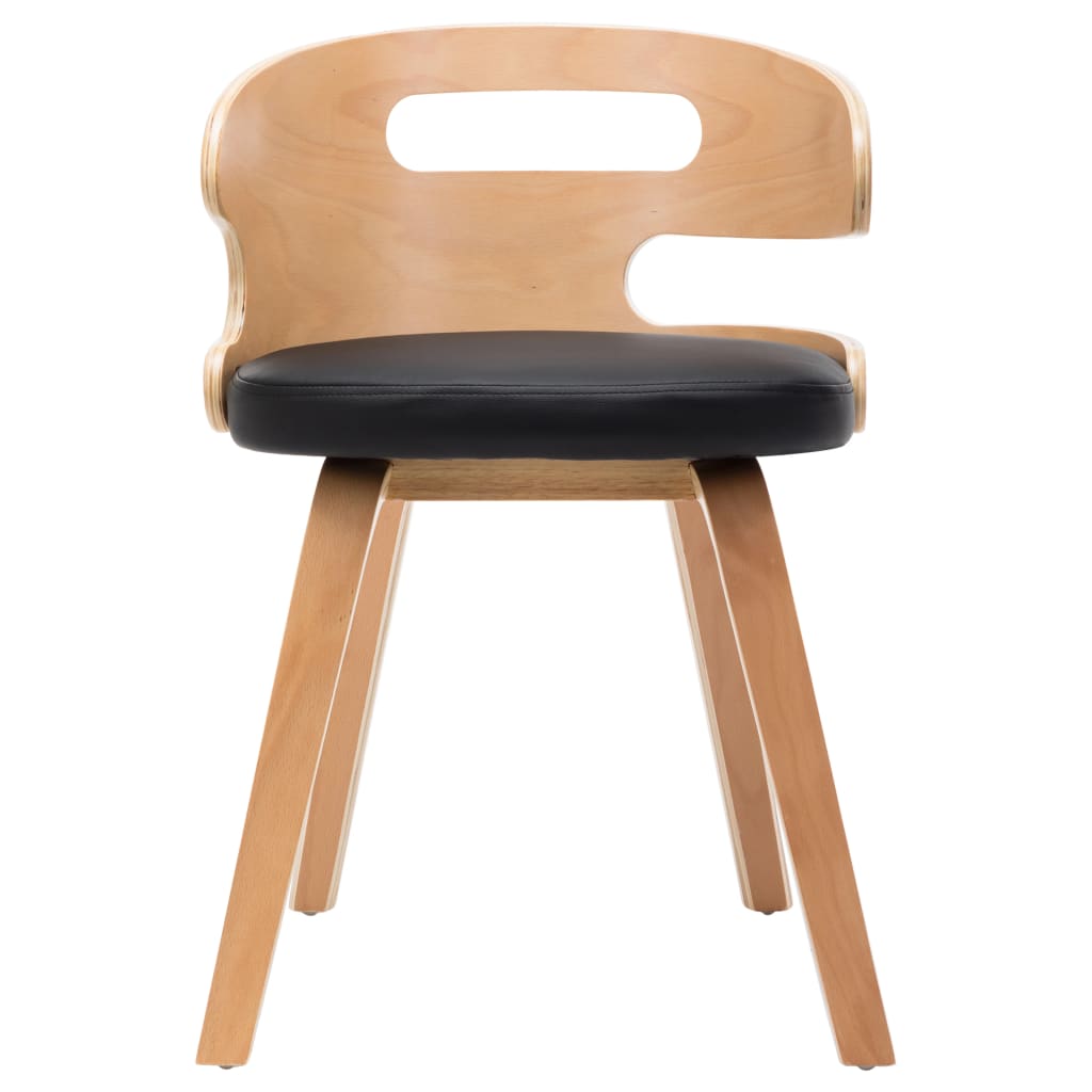 vidaXL spisebordsstole 2 stk. bøjet træ og kunstlæder sort