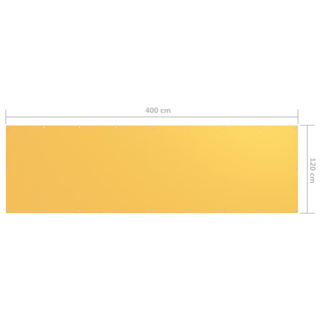 vidaXL altanafskærmning 120x400 cm oxfordstof gul