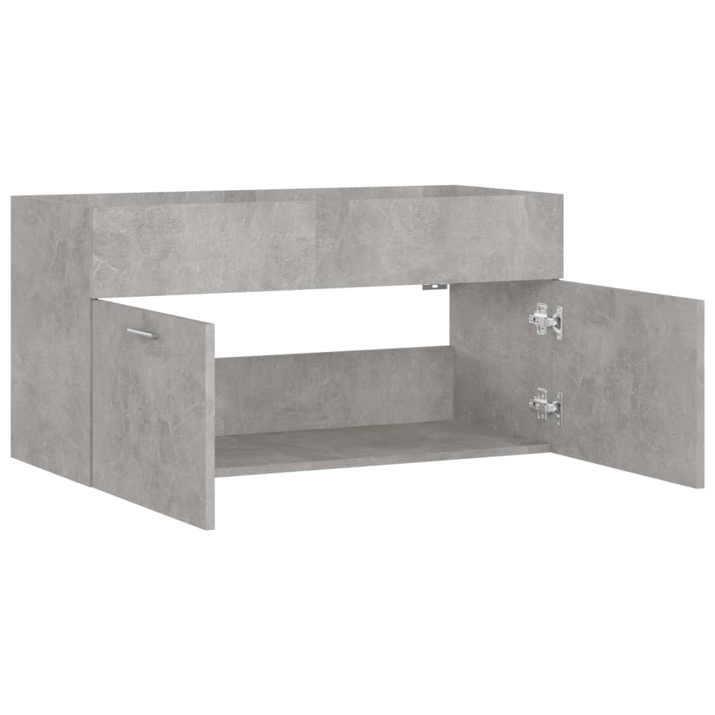 vidaXL vaskeskab 90x38,5x46 cm spånplade betongrå