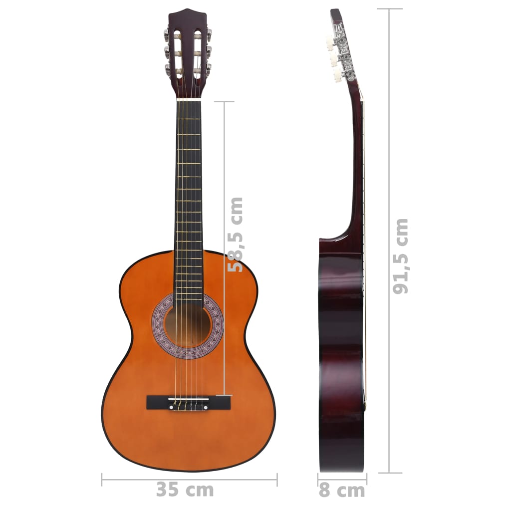vidaXL klassisk guitar for begyndere og børn 3/4 36" lindetræ