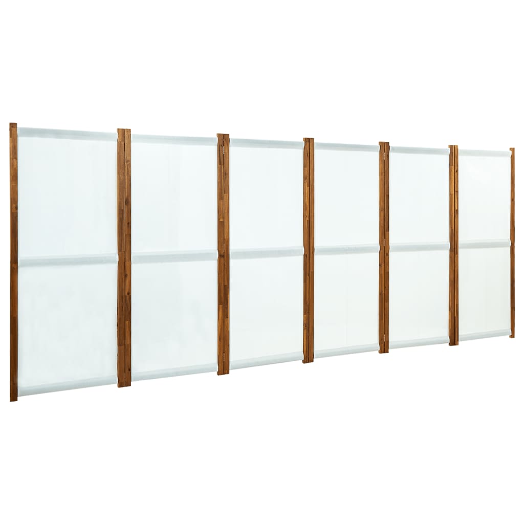 vidaXL 6-panels rumdeler 420x170 cm cremefarvet