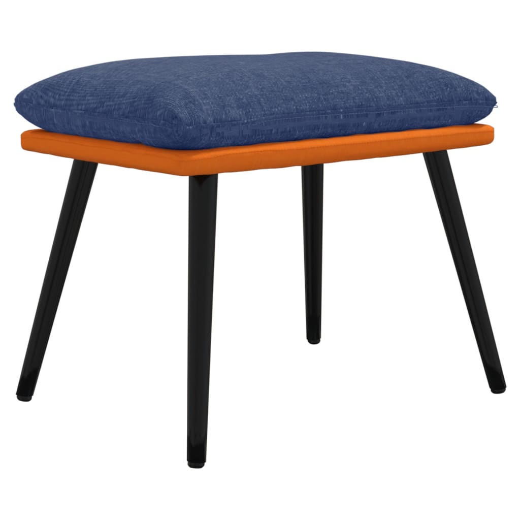 vidaXL fodskammel 45x29,5x35 cm stof og kunstlæder blå og orange