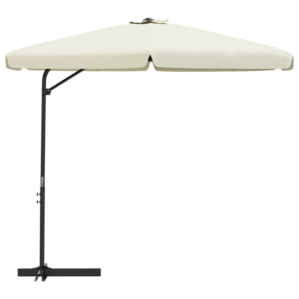 vidaXL udendørs parasol med stålstang 300 cm sandhvid