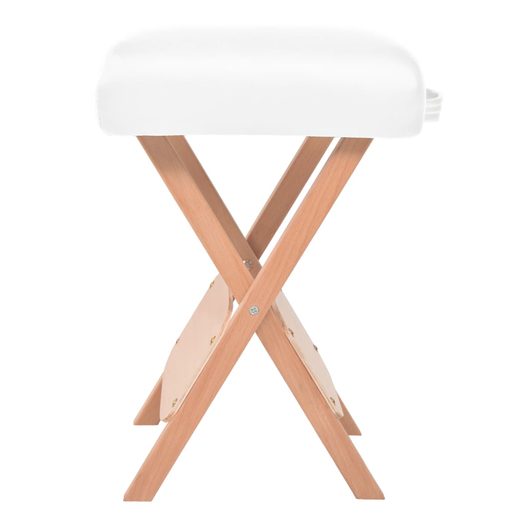 vidaXL foldbar massageskammel 12 cm tykt sæde hvid