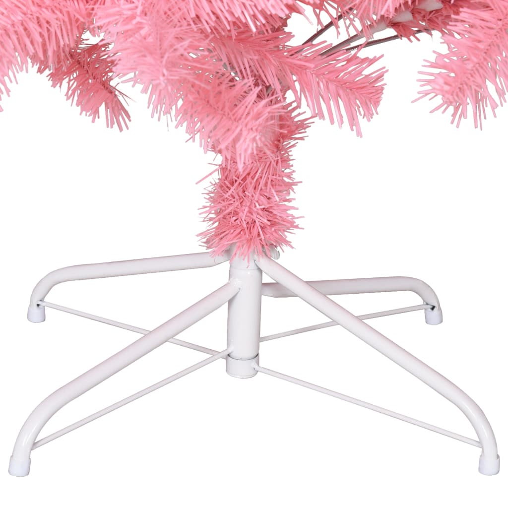 vidaXL kunstigt juletræ med juletræsfod 180 cm PVC lyserød