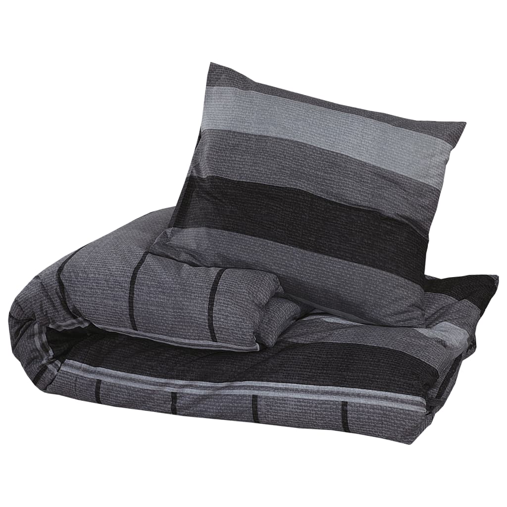 vidaXL sengetøj 220x240 cm bomuld mørkegrå