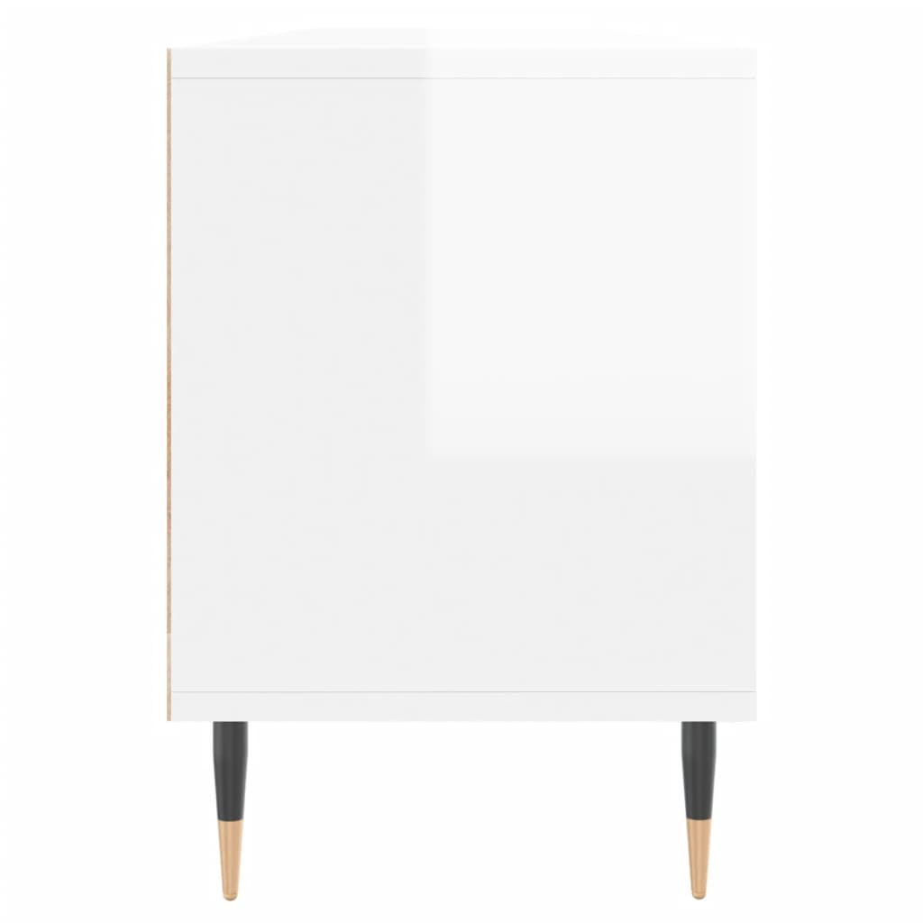 vidaXL tv-bord 150x30x44,5 cm konstrueret træ hvid højglans