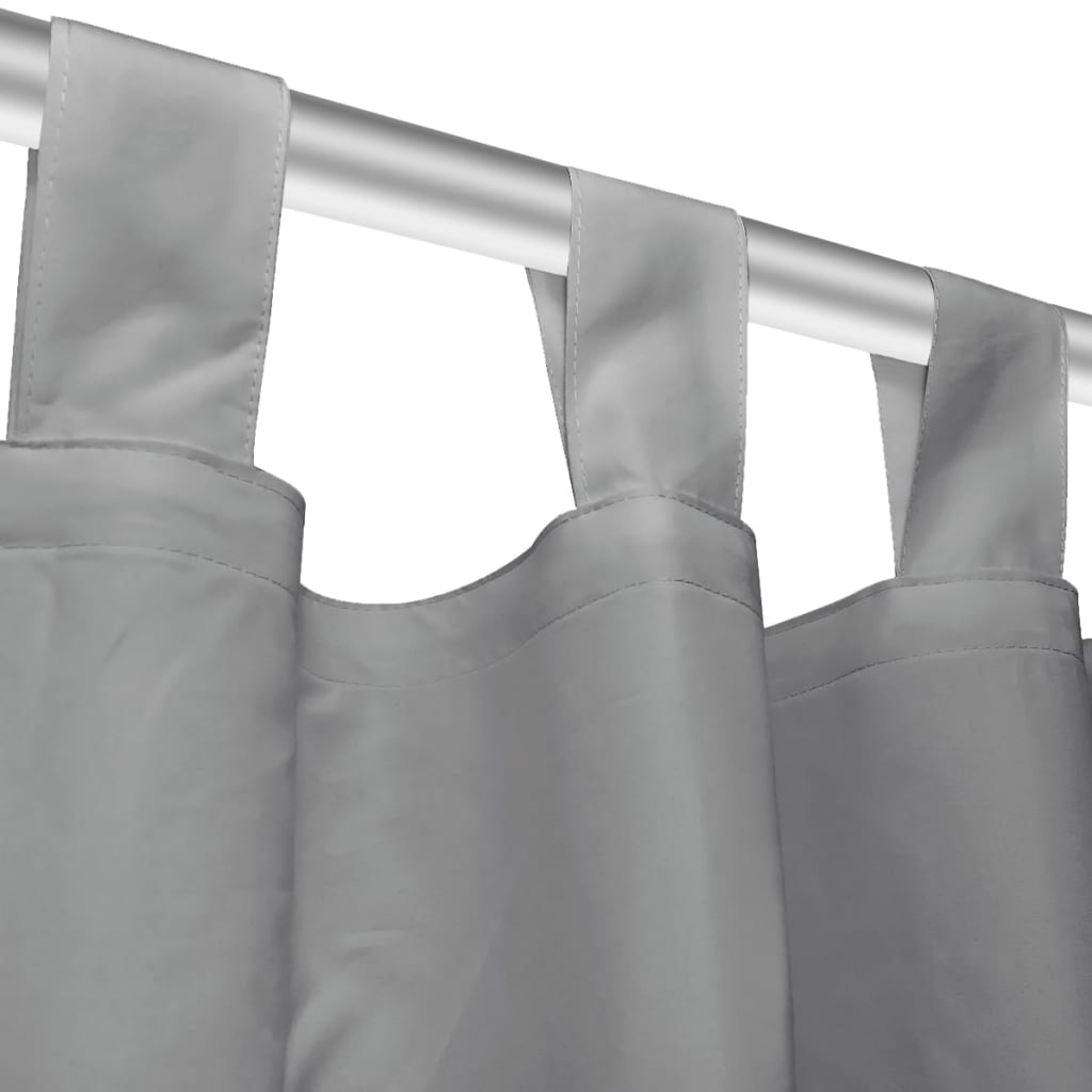 vidaXL gardiner i mikro-satin 2 stk. med løkker 140 x 175 cm grå