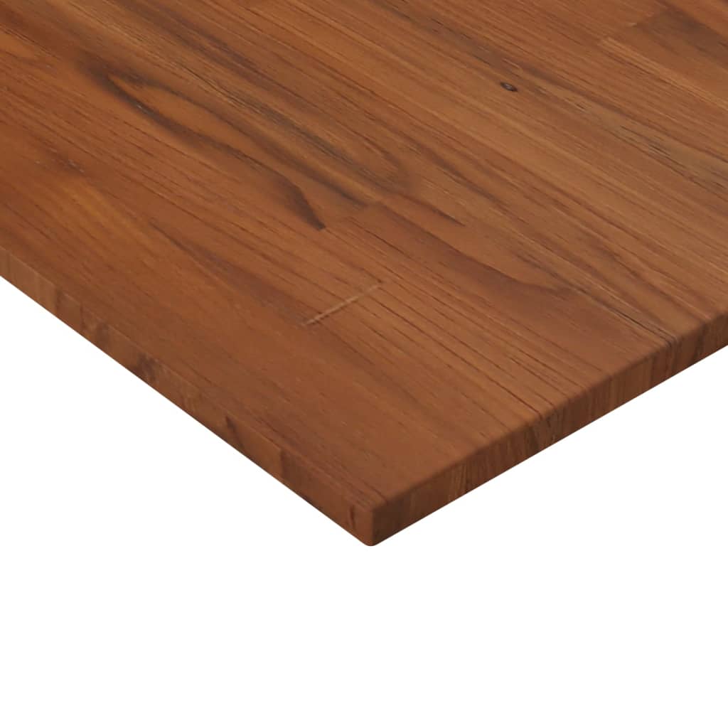 vidaXL firkantet bordplade 80x80x1,5 cm behandlet massivt eg mørkebrun