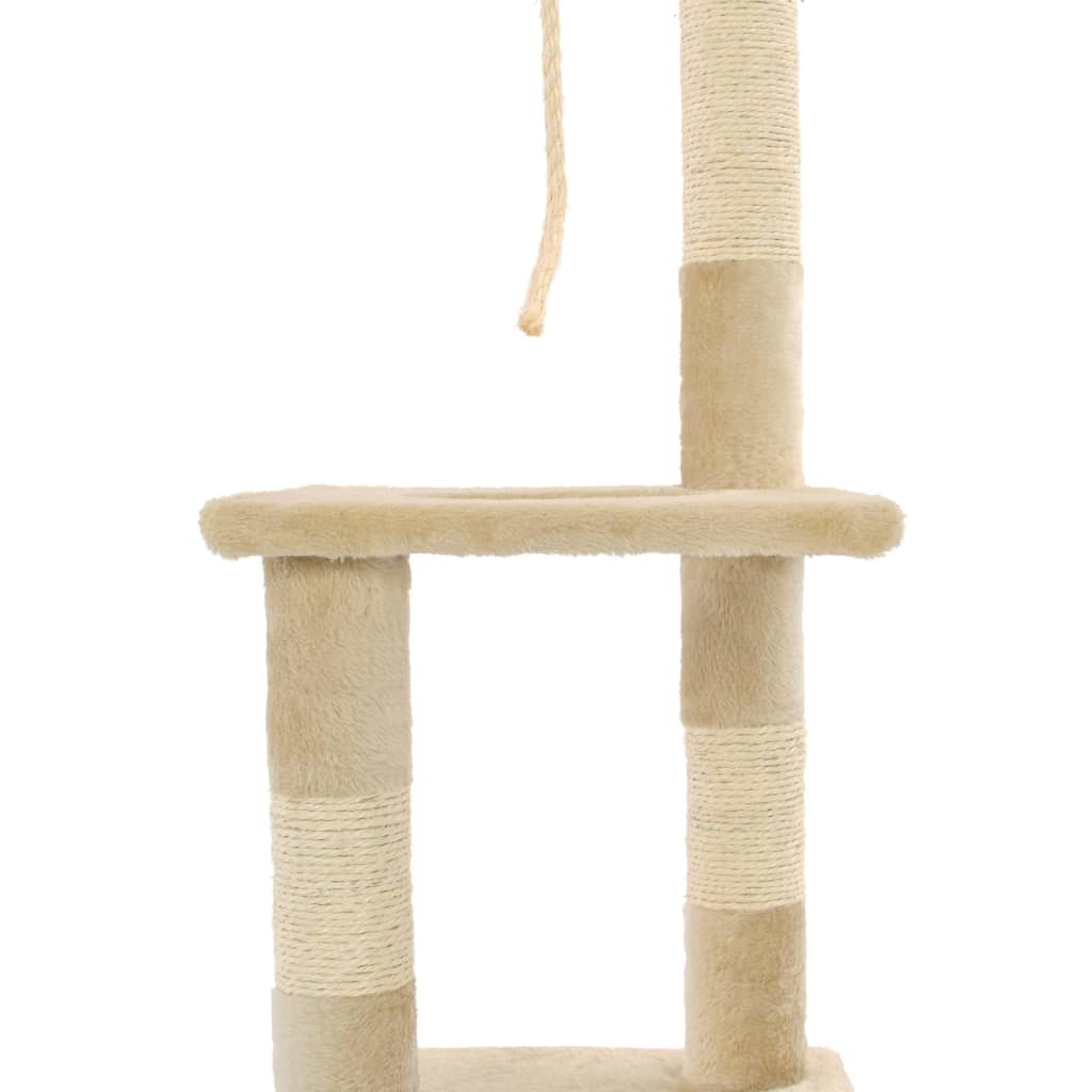 vidaXL kradsetræ til katte med sisal-kradsestolper 109 cm beige