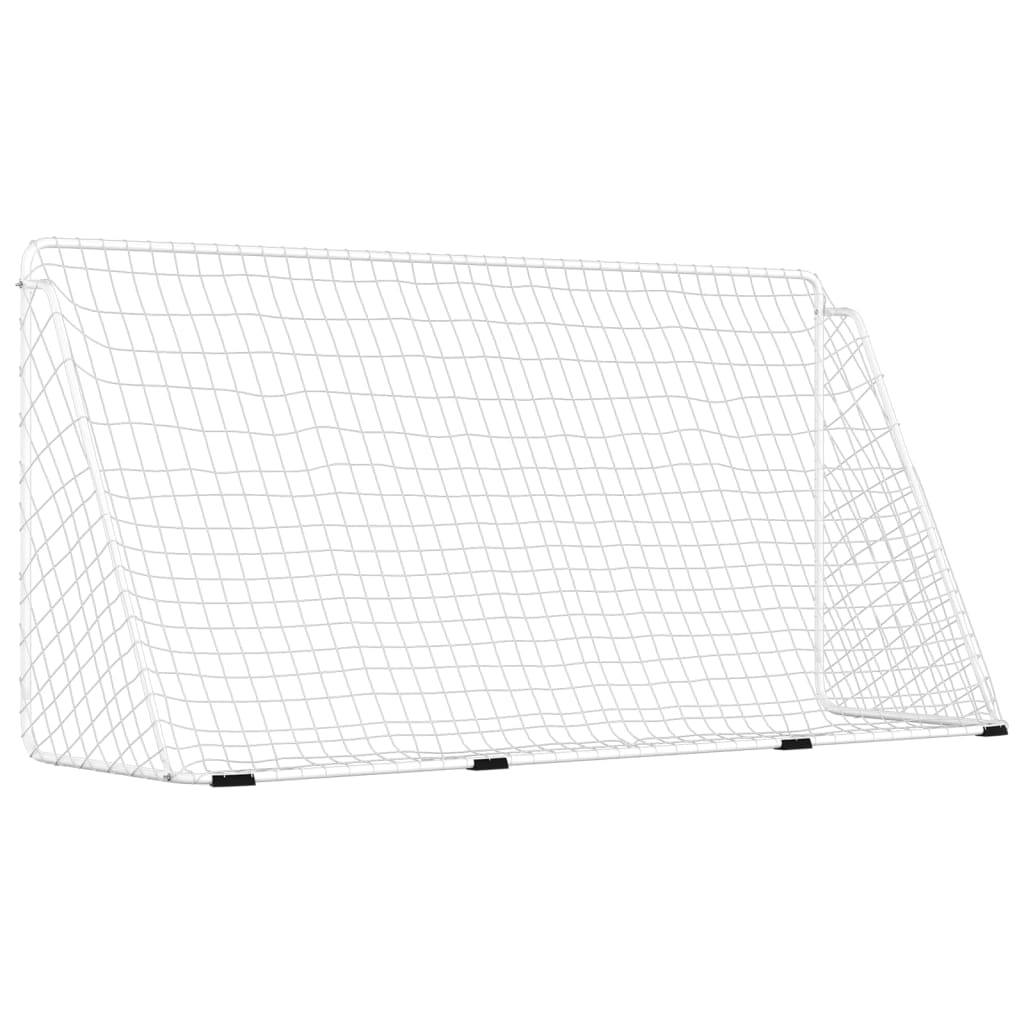 vidaXL fodboldmål med net 366x122x182 cm stål hvid