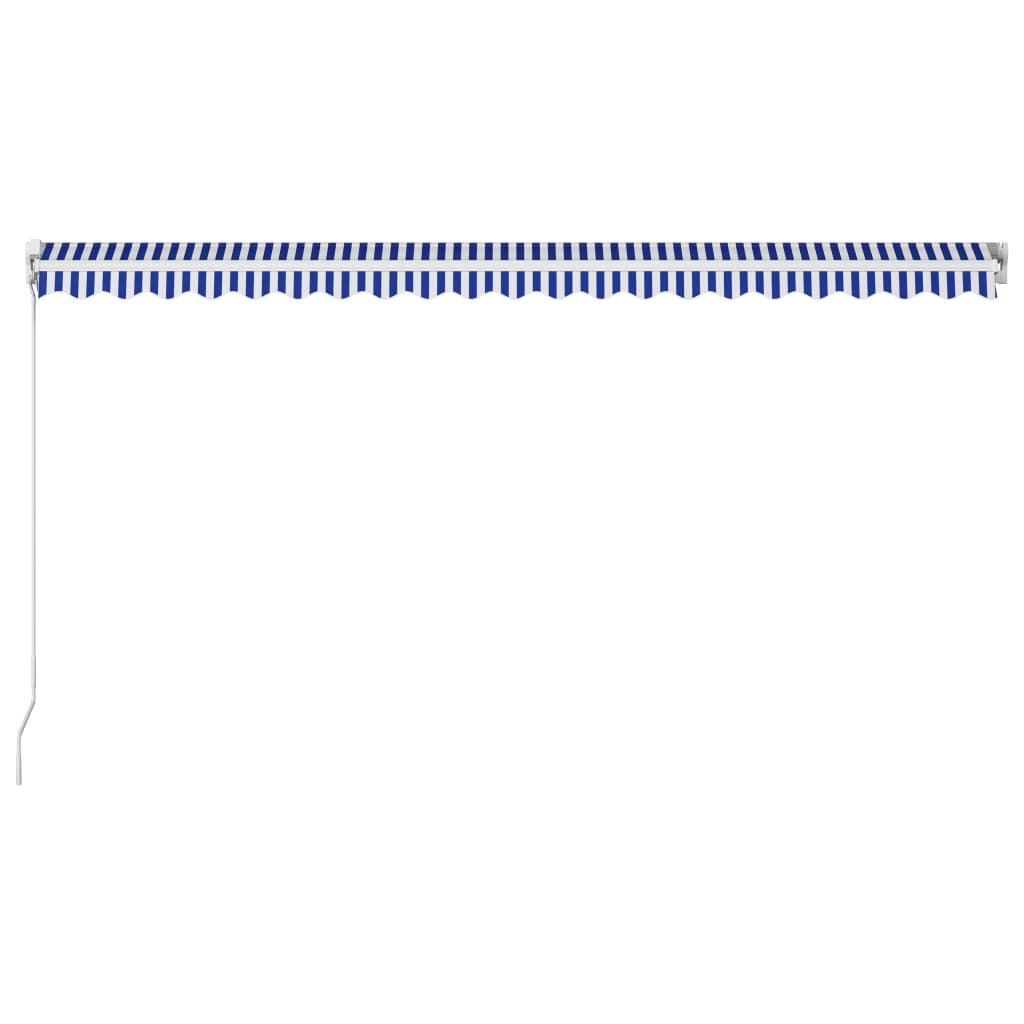 vidaXL foldemarkise manuel betjening 500 x 300 cm blå og hvid