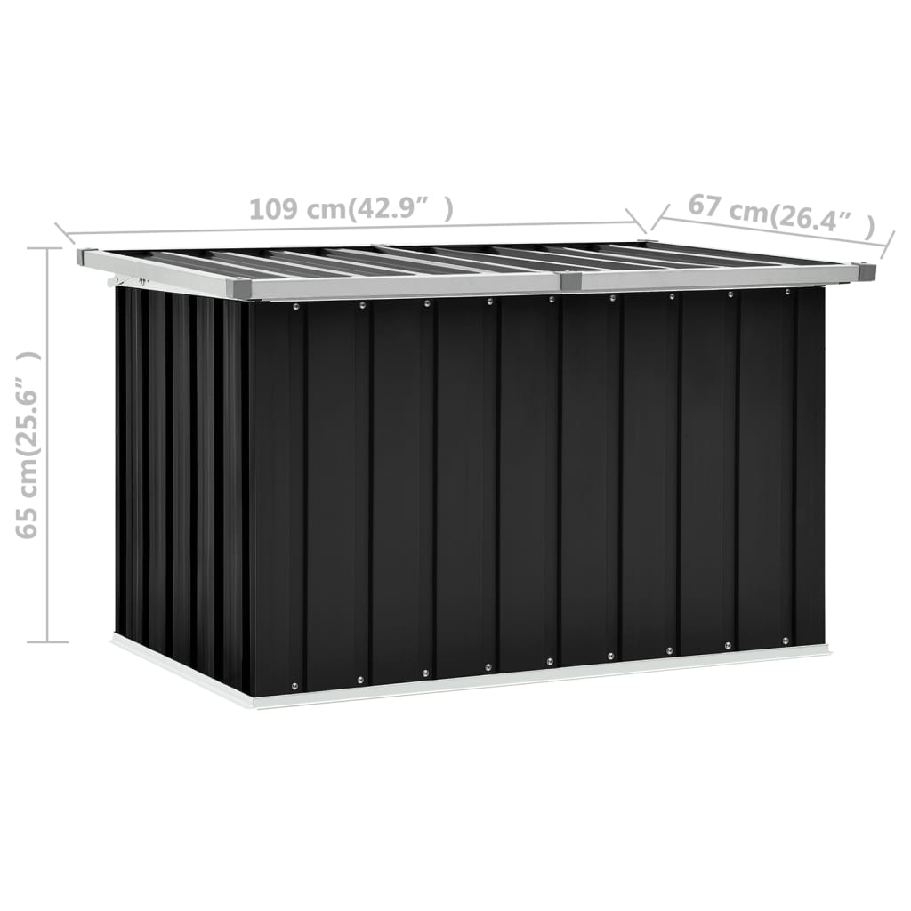 vidaXL opbevaringskasse til haven 109x67x65 cm antracitgrå
