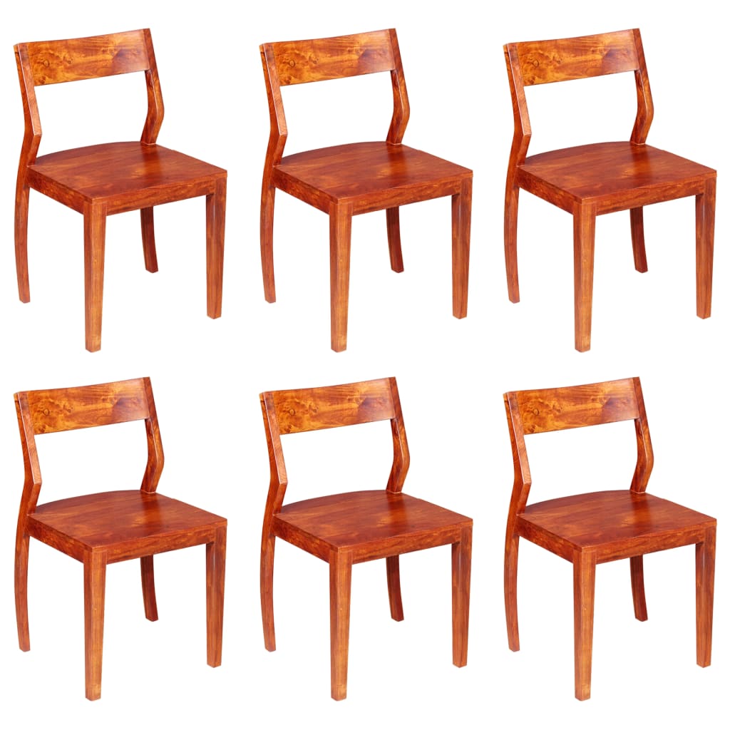 vidaXL spisebordsstole 6 stk. massivt akacietræ sheeshamtræ