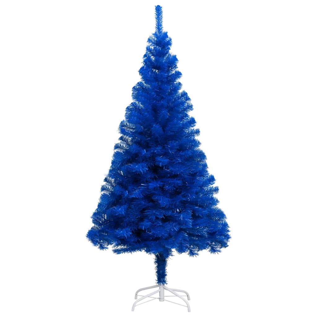 vidaXL kunstigt juletræ med LED-lys og fod 240 cm PVC blå