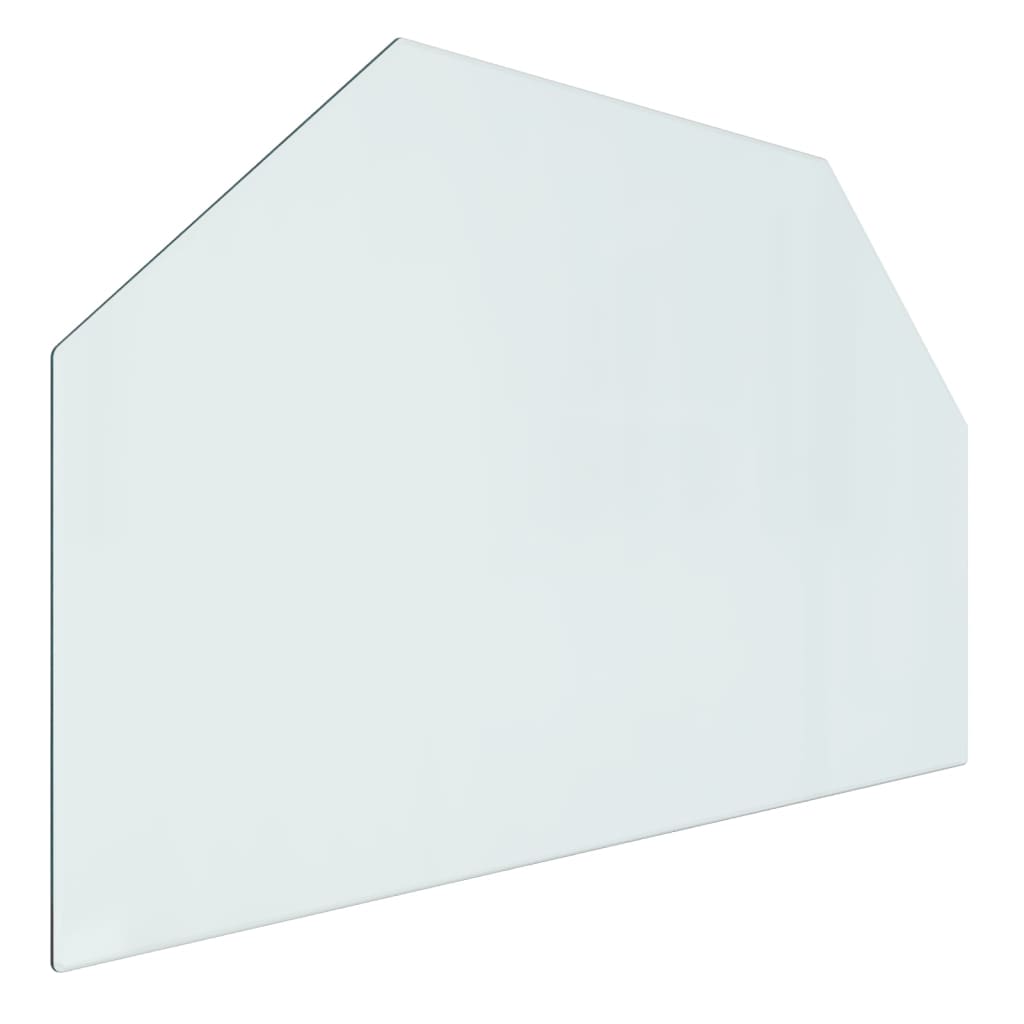 vidaXL glasplade til pejs 80x50 cm sekskantet